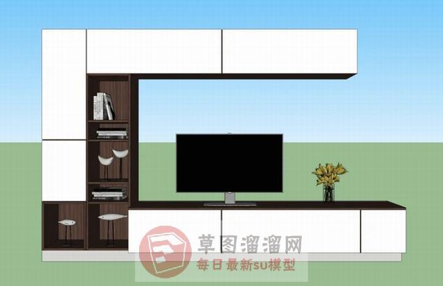电视柜家具电视机SU模型