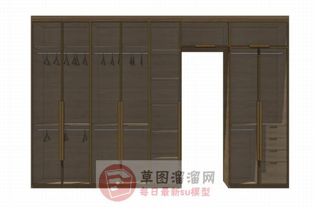 衣柜柜子隐藏门SU模型