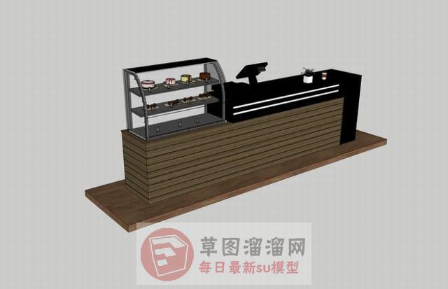 咖啡台前台柜展示柜SU模型