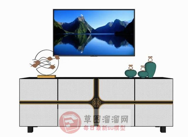 中式边桌柜柜子SU模型