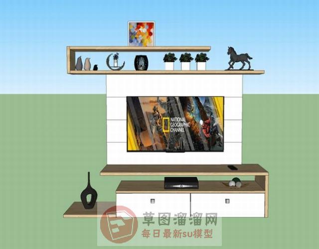 电视柜花瓶马SU模型