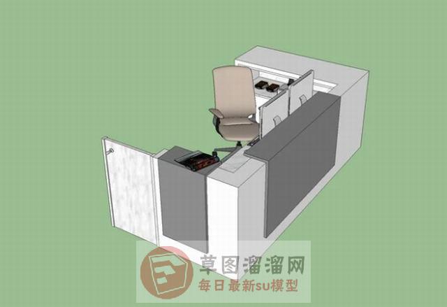 前台柜接待柜接待台SU模型