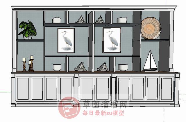 组合柜酒柜柜子SU模型