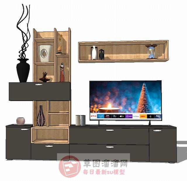 电视柜工艺品花瓶SU模型