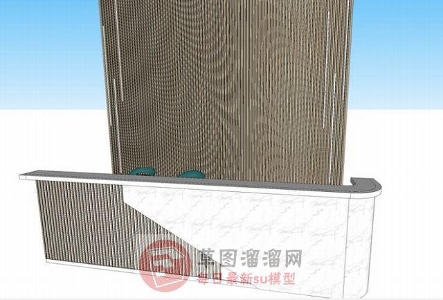 公司前台柜接待处SU模型