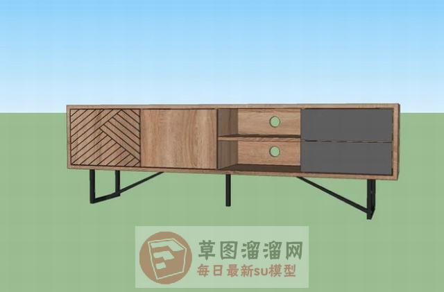 电视柜边桌柜柜子SU模型
