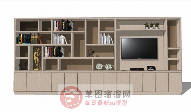 电视柜书本抽象SU模型