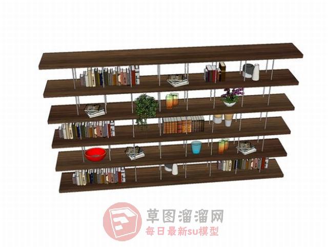置物架书架书本SU模型
