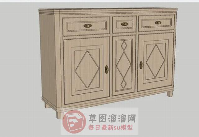 边桌柜柜子家具SU模型
