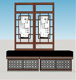 中式展示柜子SU模型