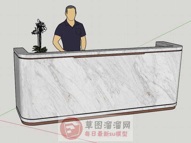 服务台前台柜接待柜SU模型