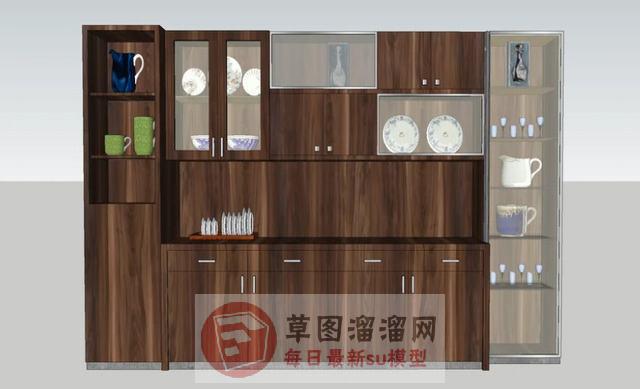 博古柜收藏柜柜子SU模型