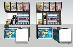 冷饮店柜架冰箱SU模型