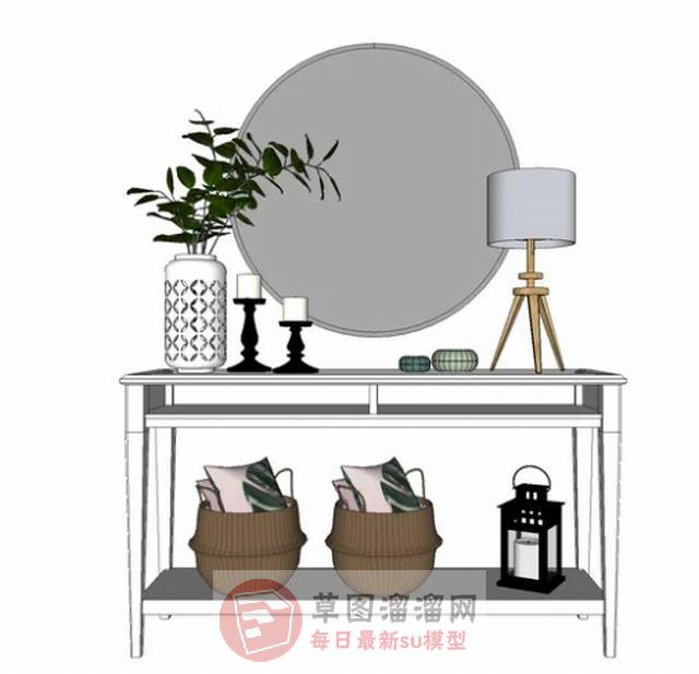 装饰柜边桌柜梳妆柜SU模型