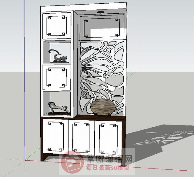 隔断柜置物柜SU模型