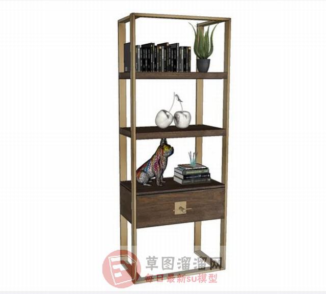 书架置物架书本SU模型