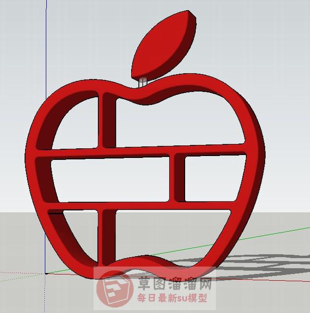 苹果造型书架SU模型