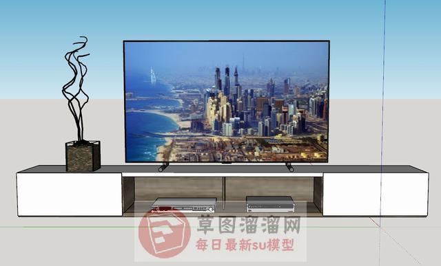 电视柜装饰花瓶SU模型