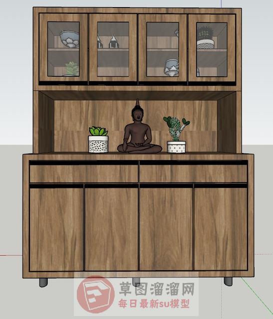 收纳柜博古柜柜子SU模型