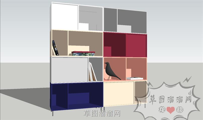 装饰柜置物柜书柜SU模型