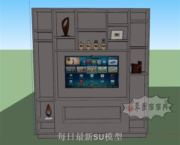 电视柜柜子工艺品SU模型