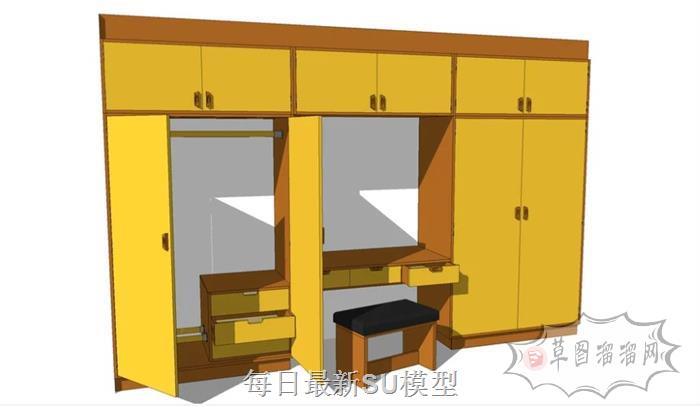 书柜组合柜柜子SU模型