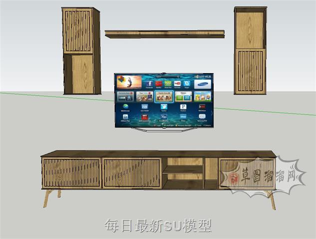 电视柜家具电视机SU模型