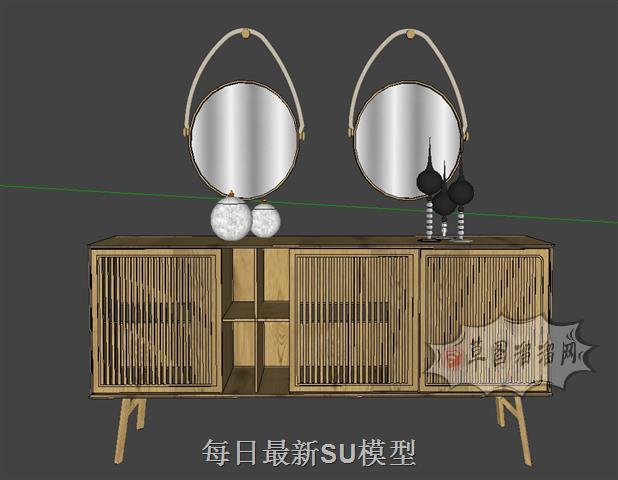 装饰柜边桌柜柜子SU模型