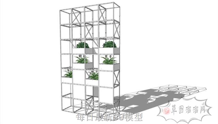 室内装饰架植物架SU模型