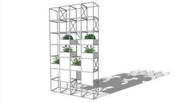 室内装饰架植物架SU模型