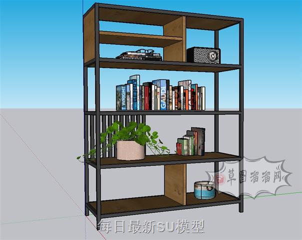 书架置物架SU模型
