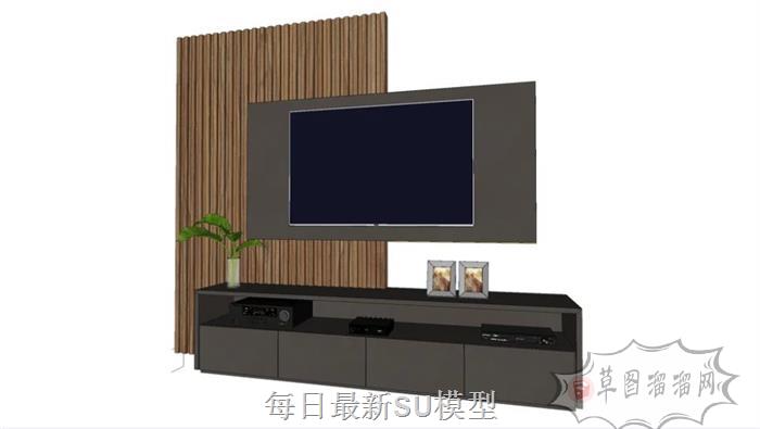 电视柜电视SU模型