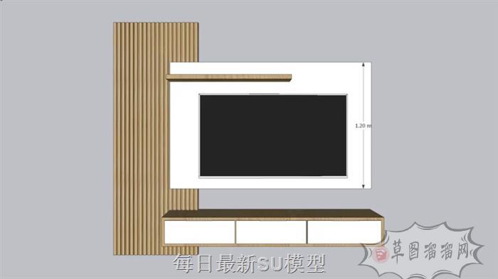 电视柜电视机SU模型