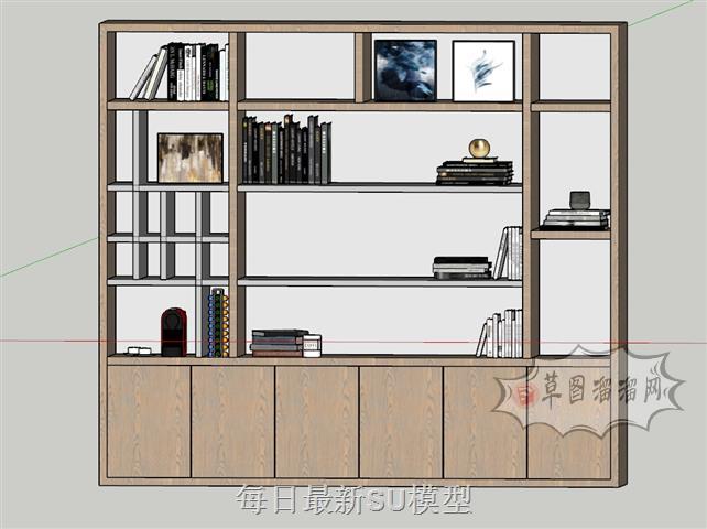 书柜书架隔断柜SU模型