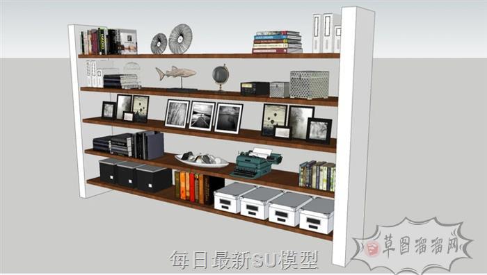 书柜书架置物架SU模型