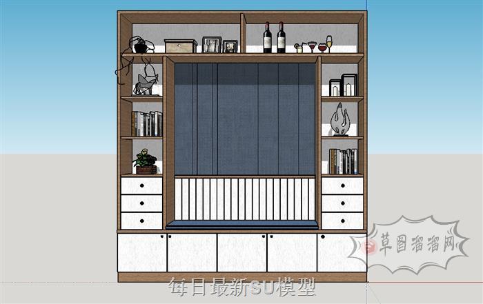 书柜书架工艺品SU模型