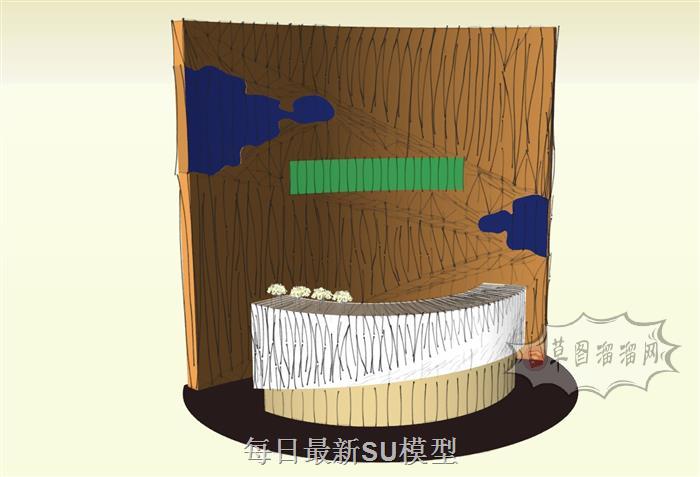 花店操作台前台SU模型