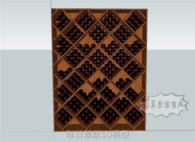 酒格酒柜酒架SU模型