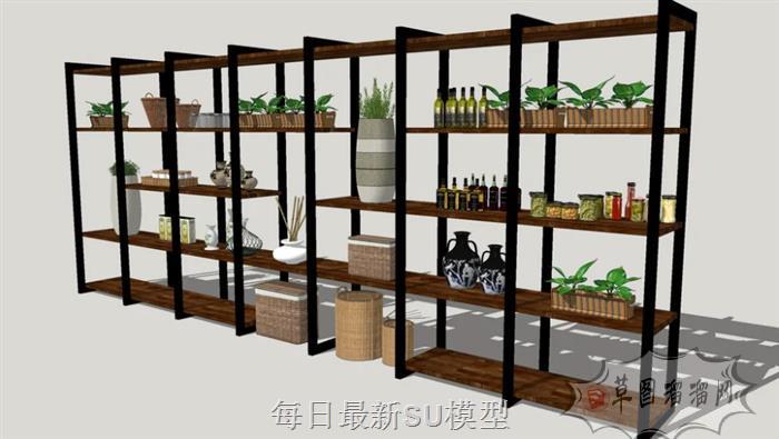 置物架植物架SU模型