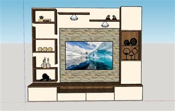 电视柜电视机工艺品SU模型