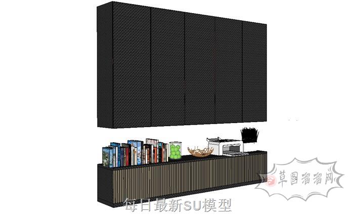 装饰柜边桌柜办公SU模型