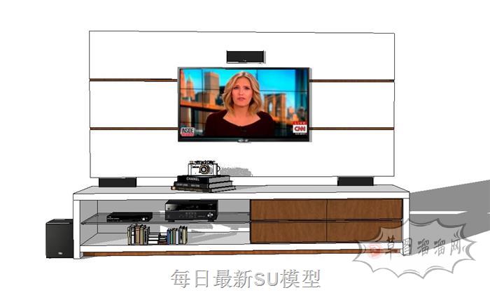 电视柜家具电视机SU模型