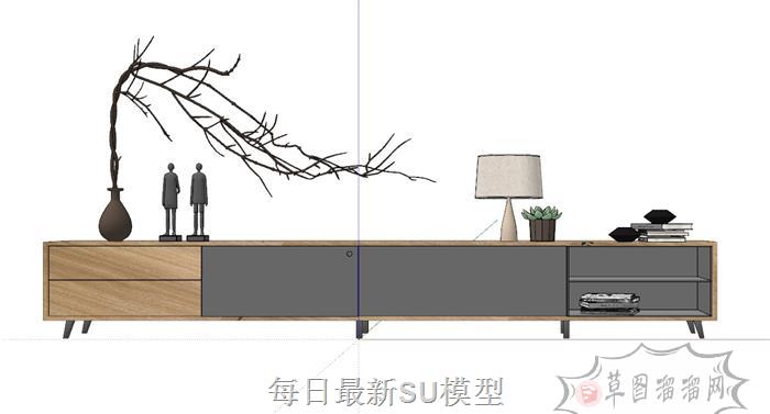 边桌柜电视柜矮柜SU模型
