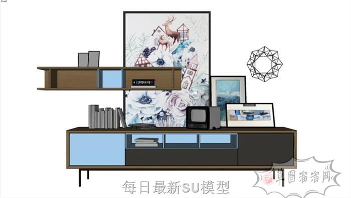 电视柜装饰柜柜子SU模型