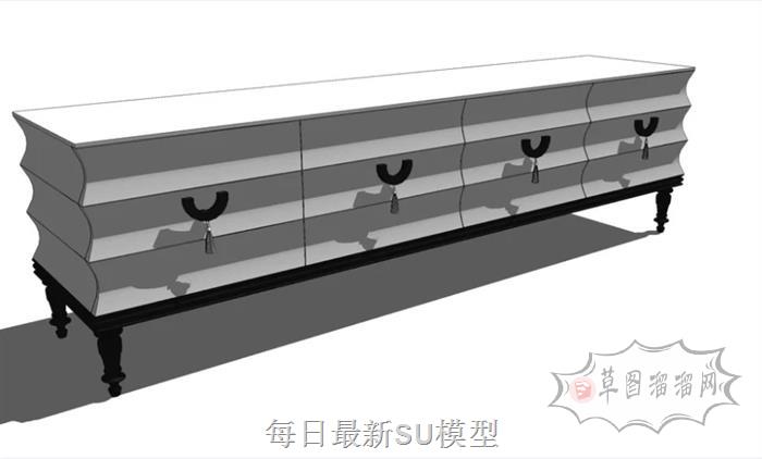 电视柜矮柜柜子SU模型