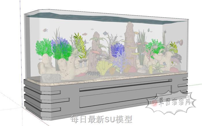 金鱼缸装饰摆件SU模型