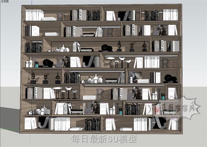 书柜书架书本SU模型