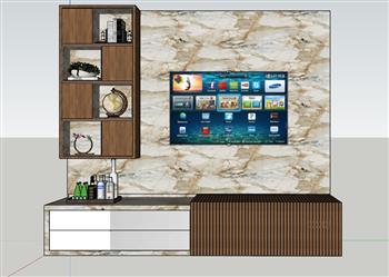 电视柜工艺品电视剧SU模型