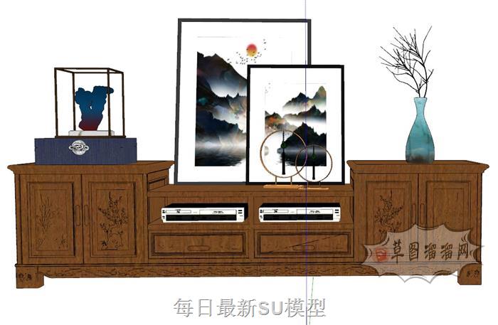 电视柜矮柜工艺品SU模型