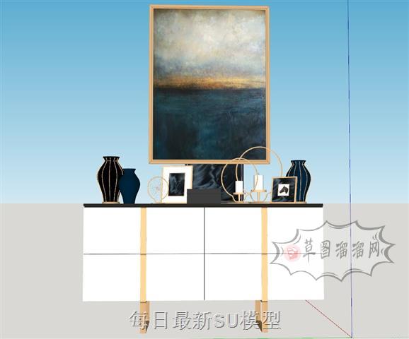装饰柜瑞景台SU模型